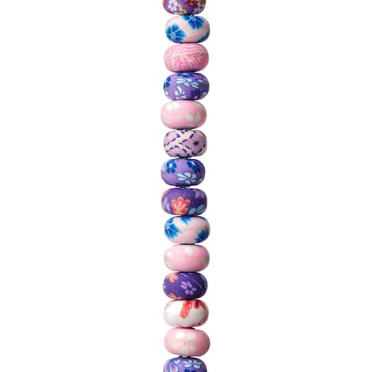 12 Pack: Pink Acrylic Flower Rondelle Beads, 10mm by Bead Landing&#x2122;
